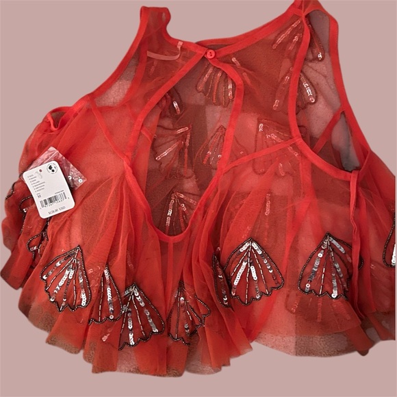 NWT Free People Tulsi Mesh Cropped Shell Top Medium - Picture 3 of 3